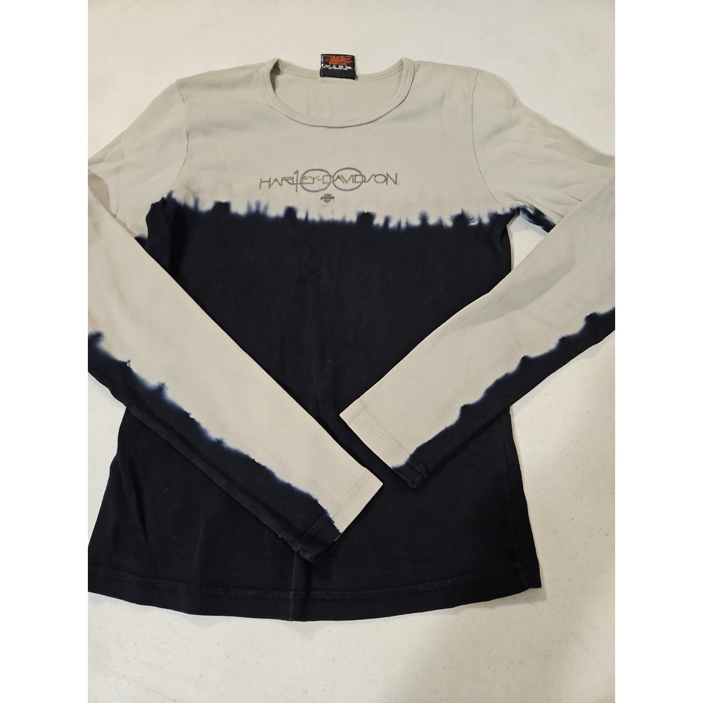 Harley Davidson Motorcycles T-Shirt long sleeve womens M USA Blue/gray (1198